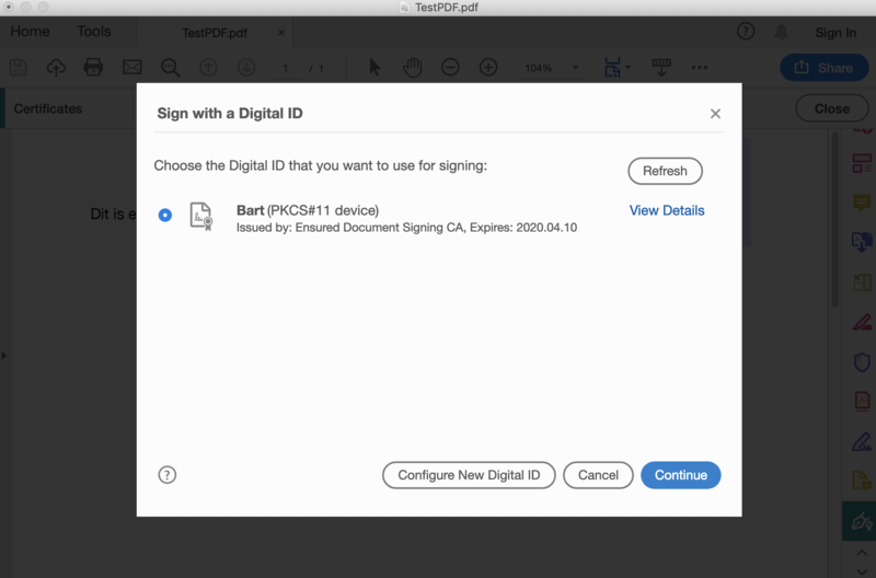 Adobe Acrobat Mac - PDF certificaat configureren