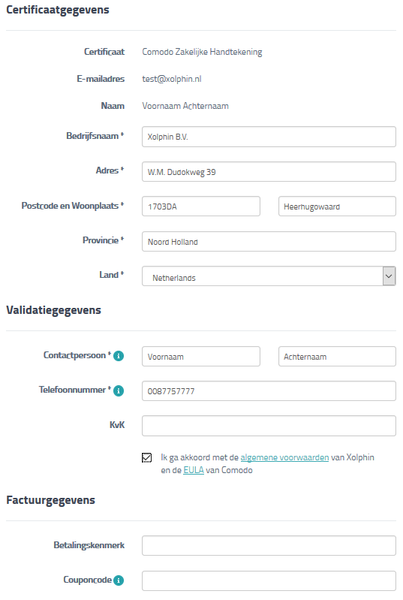 Aanvragen Code Signing Certificaat of Client Certificaat